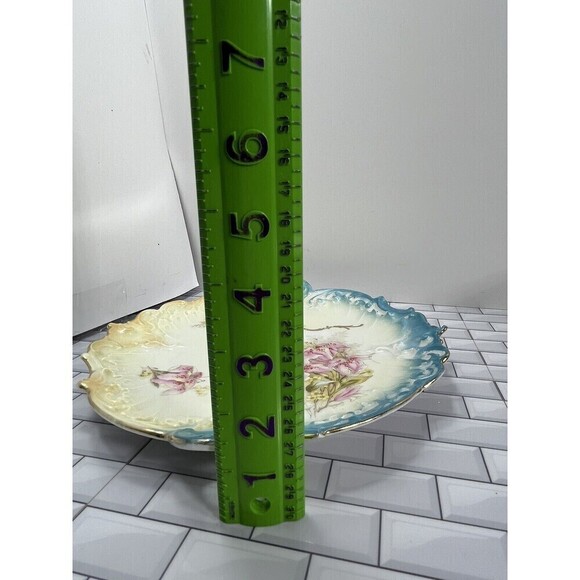 Handpainted Bavarian German Pink Lillies Porcelain Round Serving Tray 4200/55 - Picture 14 of 15